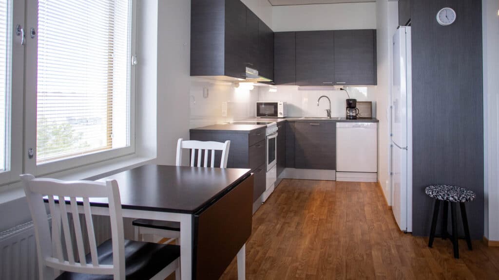 Saga-palvelutalojen tilapäisasunnoissa on myös keittiö